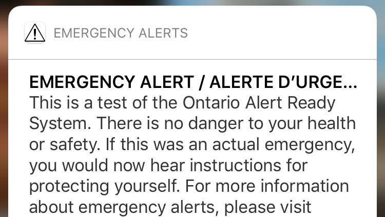 Don’t be alarmed - Ontario testing its Alert Ready system today