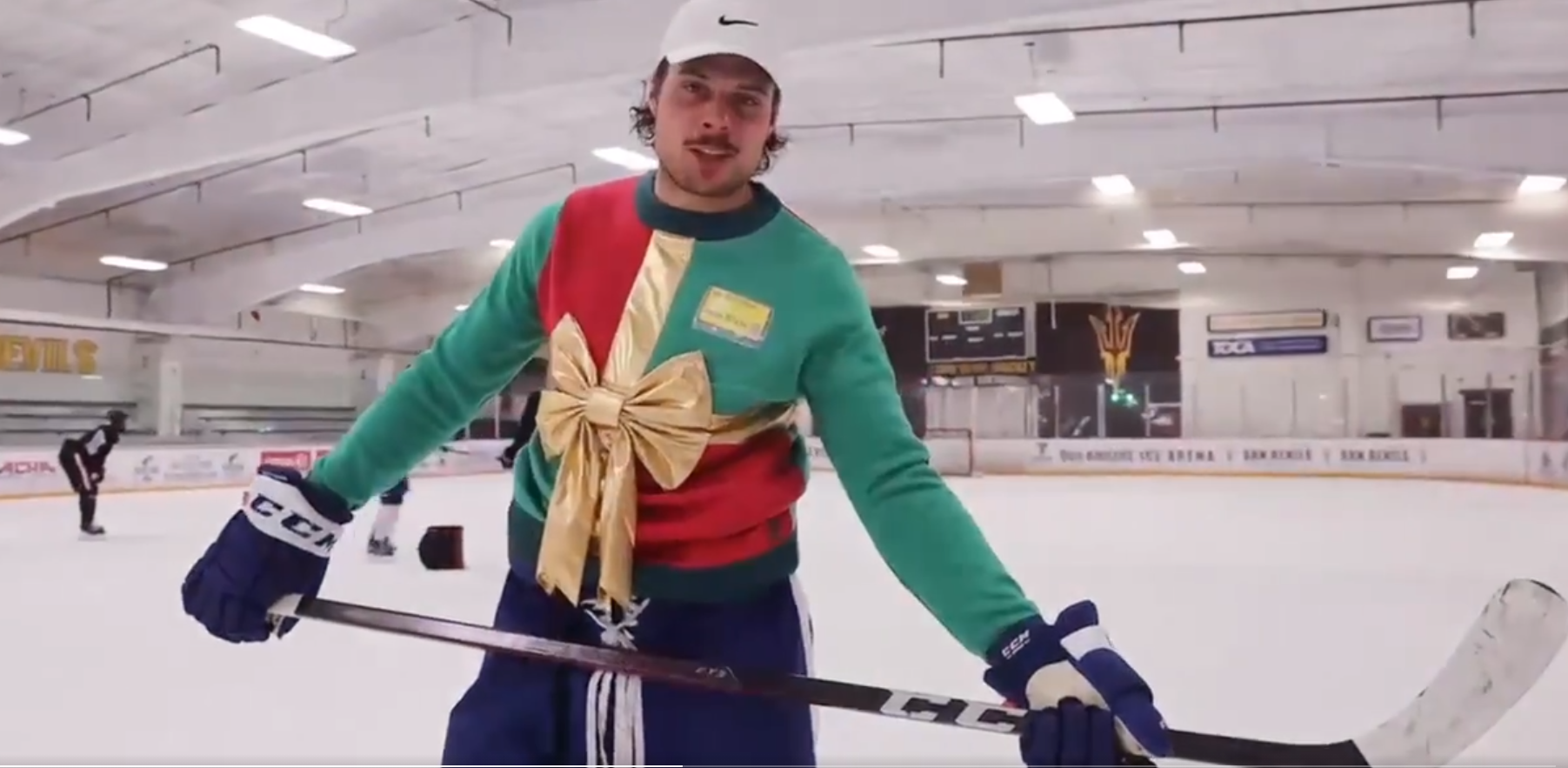 The Leafs wore Ryan Reynolds' ugly Christmas sweater for practice in  support of SickKids - Article - Bardown